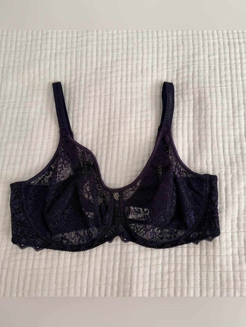 Empreinte Purple Embroidered Underwire Bra 36 E